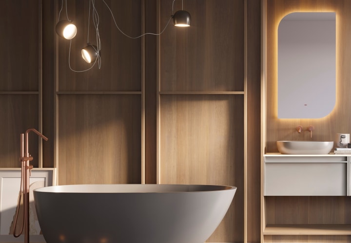 Miroir de salle de bains avec éclairage LED Cardiff Ledimex environnement 4