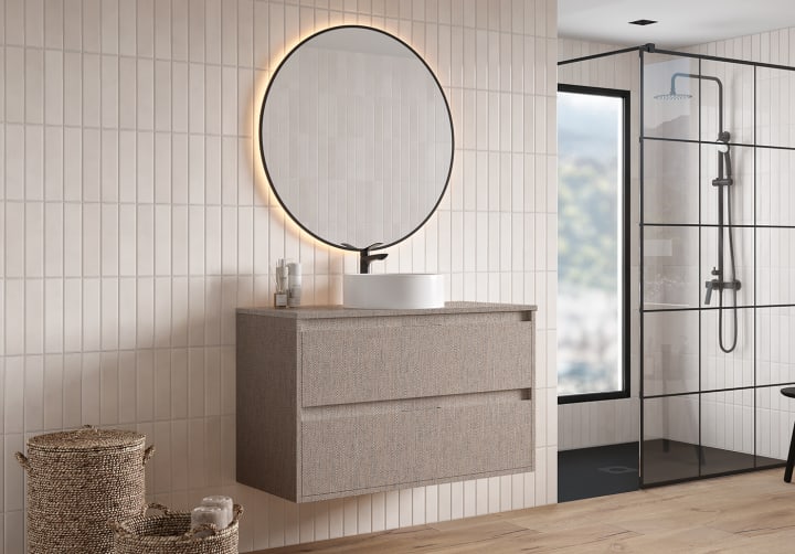 Meuble de salle de bains avec plan de toilette en mélamine Artemisa de Bruntec principal 7