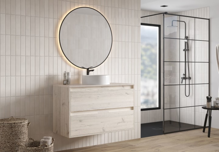 Meuble de salle de bains avec plan de toilette en mélamine Artemisa de Bruntec principal 5