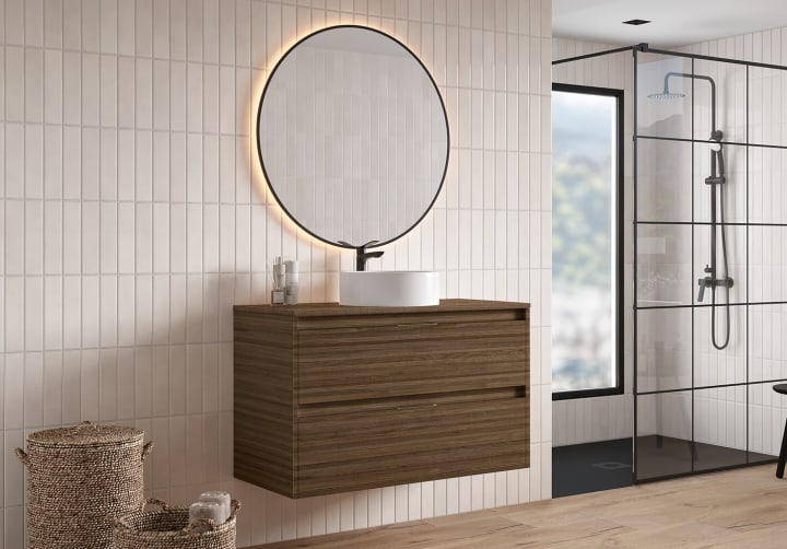 Meuble de salle de bains avec plan de toilette en mélamine Artemisa de Bruntec principal 9