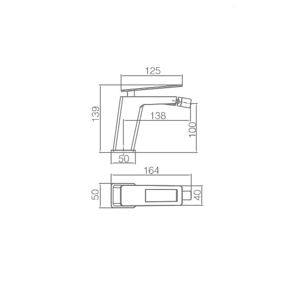 Mitigeur de bidet Suecia Imex croquis 4