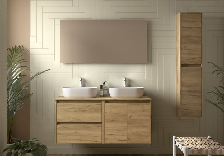 Meubles de salle de bains avec plan de toilette en bois Noja Salgar principal 8