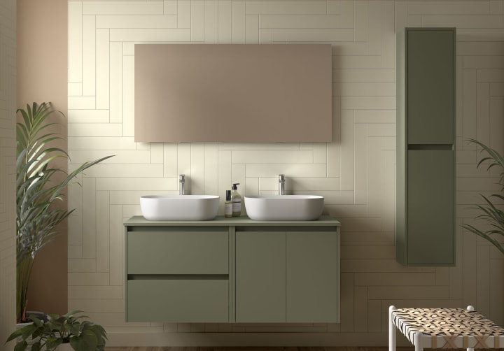 Meubles de salle de bains avec plan de toilette en bois Noja Salgar principal 6