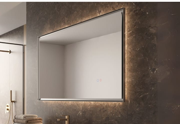 Miroir de salle de bains avec éclairage LED California Ledimex détail 3