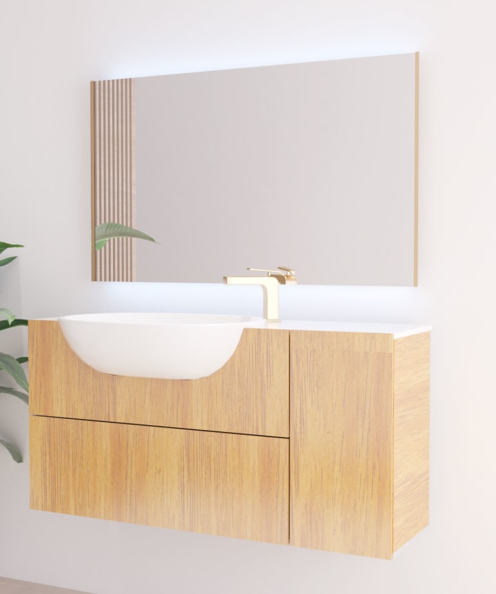 Miroir de salle de bains avec éclairage LED Sire Bruntec principal 3