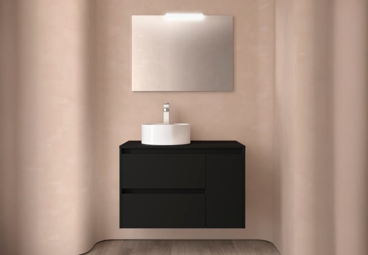Meubles de salle de bains avec plan de toilette en bois Noja Salgar principal 1