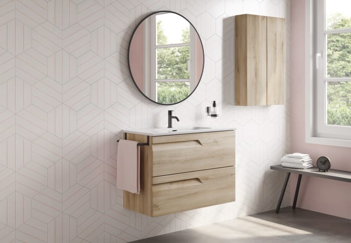 Ensemble de meubles de salle de bains profondeur réduite 39 cm Vitale Royo environnement 11