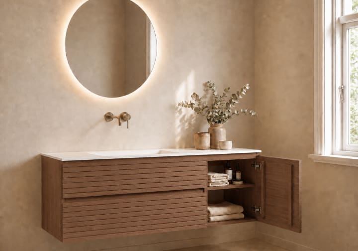 Meuble de salle de bains Alpes 21 Bruntec avec lavabo « Solid Surface » détail 8