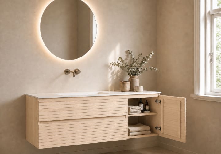 Meuble de salle de bains Alpes 21 Bruntec avec lavabo « Solid Surface » détail 7