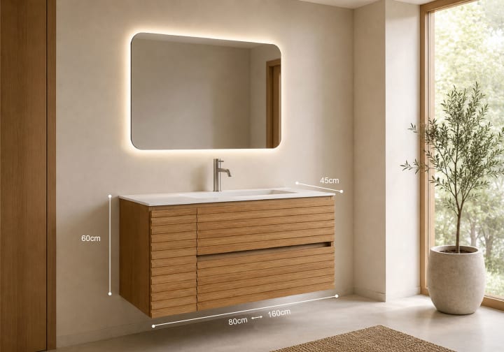 Meuble de salle de bains Alpes 21 Bruntec avec lavabo « Solid Surface » croquis 11