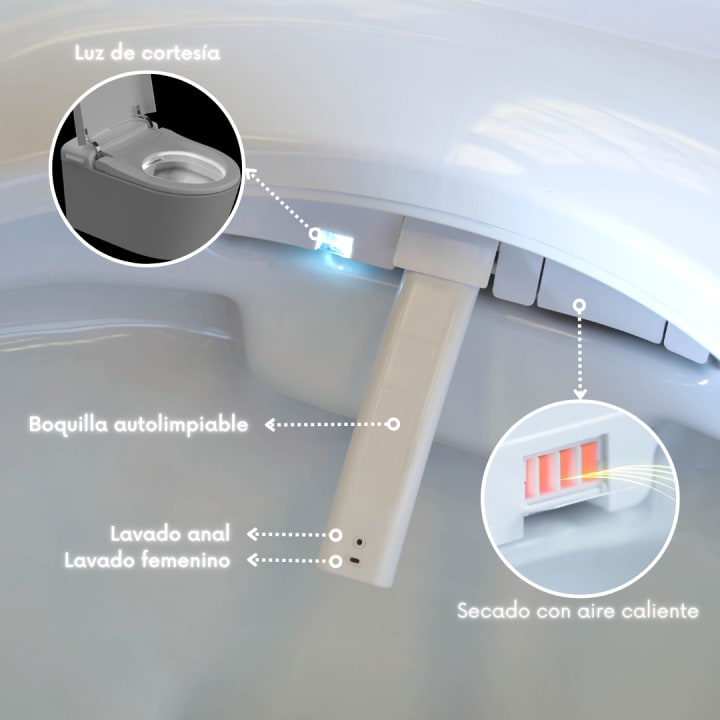 Pack WC japandi intelligent suspendu + réservoir de chasse + plaque de poussée Eos Pro Nashi détail 6