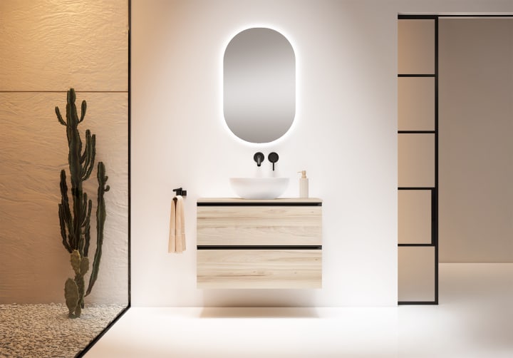 Meuble de salle de bains avec plan de toilette en bois MDF hydrofuge Granada Visobath principal 1