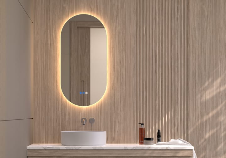 Miroir de salle de bains avec éclairage LED Denia Bruntec principal 5