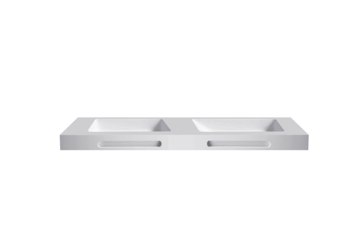 Lavabo suspendu double vasque Ibiza Bruntec détail 1