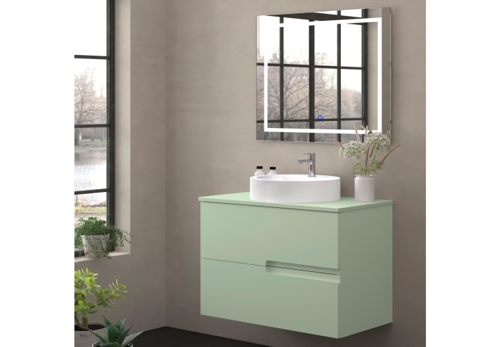 Meuble de salle de bains avec plan de toilette en pierre de couleur assortie Lia Bruntec Couleurs principal 8