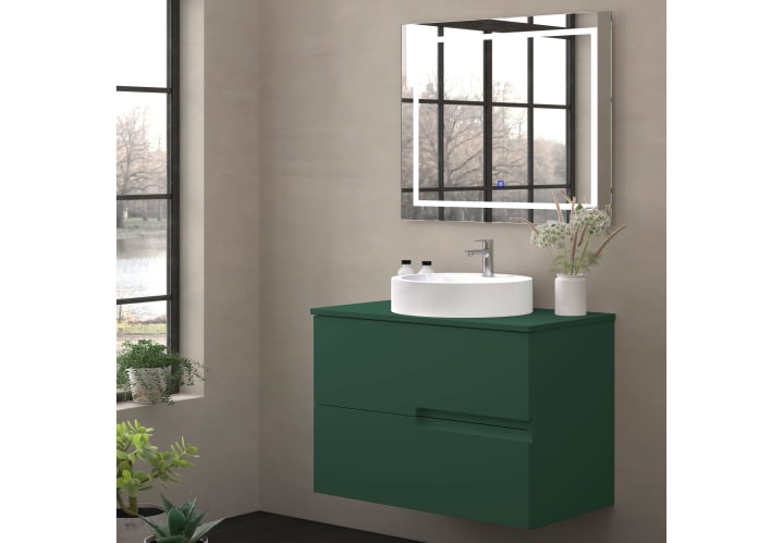 Meuble de salle de bains avec plan de toilette en pierre de couleur assortie Lia Bruntec Couleurs principal 7