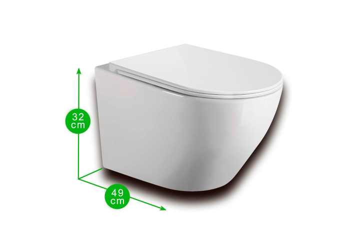 Pack WC suspendu  avec réservoir de chasse encastré Lisboa de Bruntec détail 5