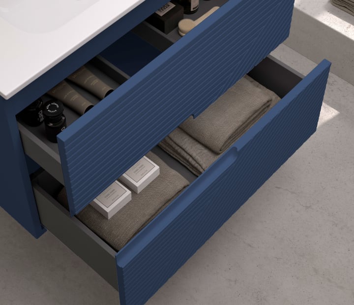 Meuble de salle de bains avec plan de toilette en bois Limo Bruntec couleurs détail 13