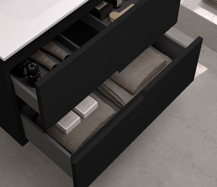 Meuble de salle de bains avec plan de toilette en bois Limo Bruntec couleurs détail 12