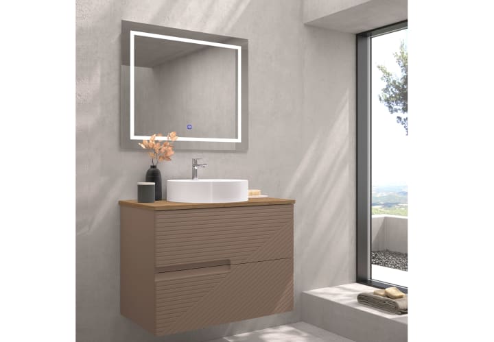 Meuble de salle de bains avec plan de toilette en bois Limo Bruntec couleurs principal 4