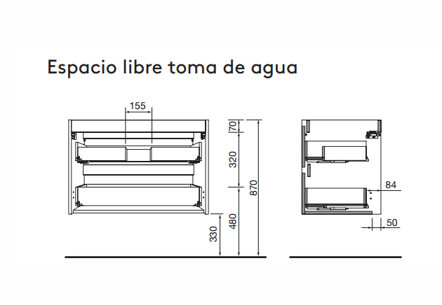 Ensemble de meubles de salle de bains Noja Salgar croquis 13