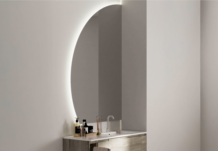 Miroir de salle de bain avec éclairage LED Ciro de Bruntec environnement 1