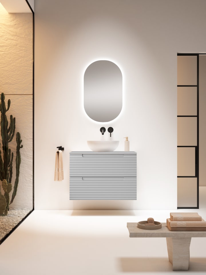 Meubles de salle de bains avec plan de toilette en HDF Compatech Kyoto Visobath principal 5