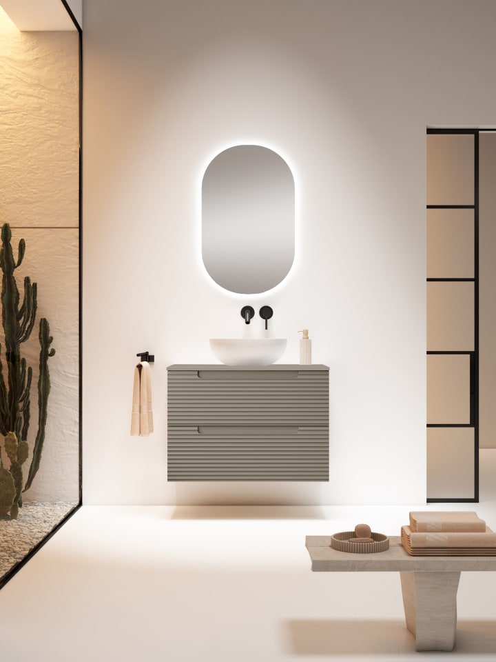 Meubles de salle de bains avec plan de toilette en HDF Compatech Kyoto Visobath principal 8