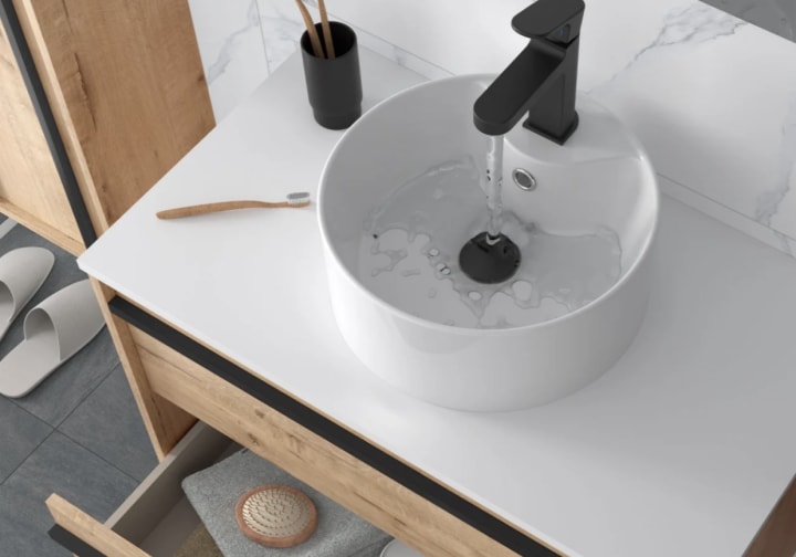 Meubles de salle de bains avec plan de toilette en bois Attila Salgar détail 9