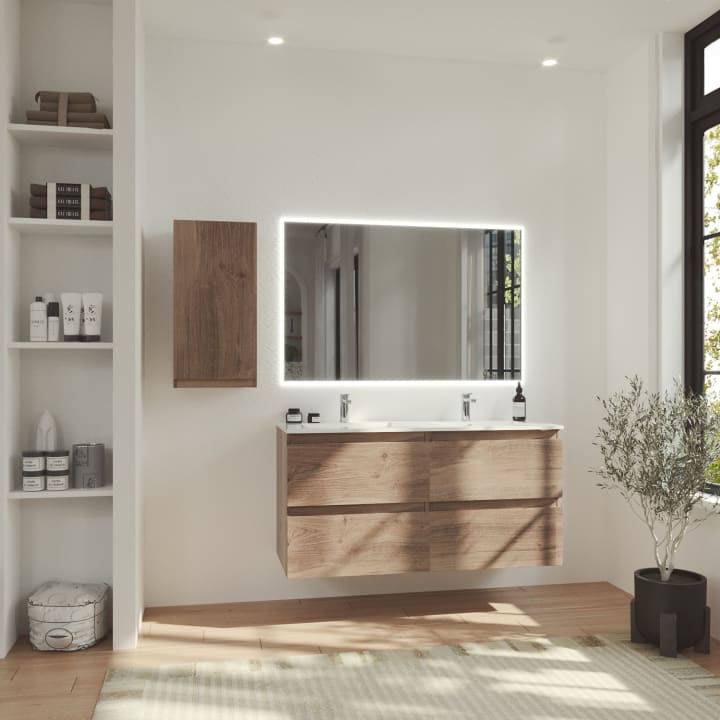 Meuble de salle de bains aspect bois Vilma Bruntec principal 2