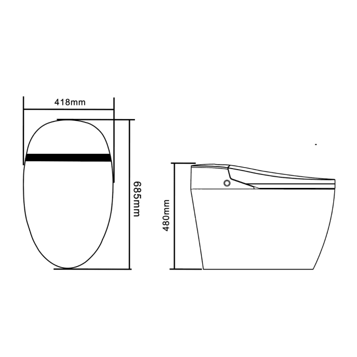 Toilette japonaise intelligente Yaiza Plus Nashi croquis 11