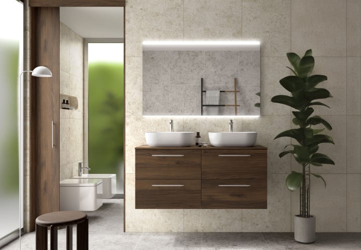 Meuble de salle de bains avec plan de toilette Silane Salgar principal 2