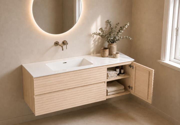 Ensemble de meubles de salle de bains Alpes 21 Bruntec détail 6