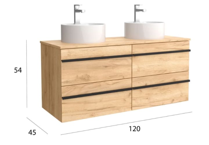 Meuble de salle de bains avec vasque à poser Born Salgar détail 3