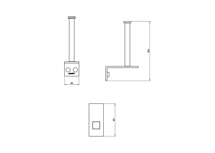 Porte-rouleau de toilette Metric Cosmic croquis 2