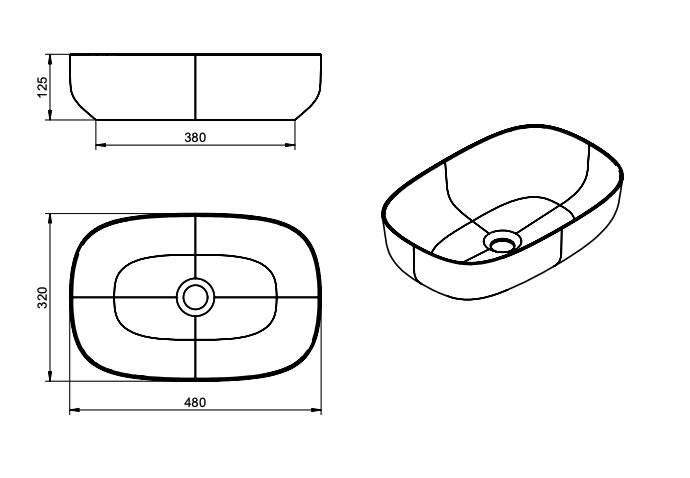 Vasque à poser Artic Viso croquis 2