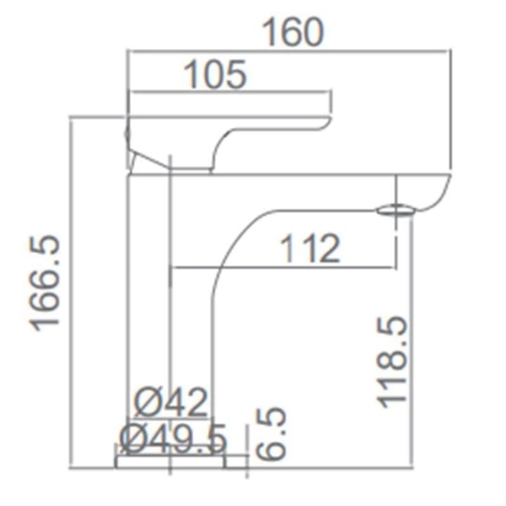 Robinet de lavabo Imex Nassau croquis 2