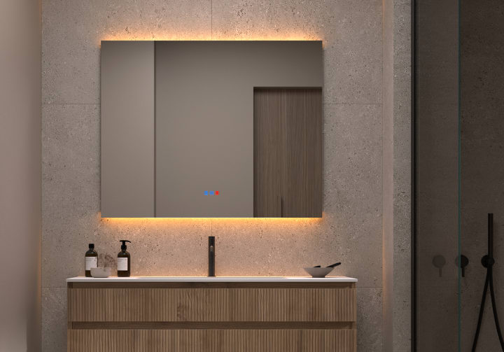 Miroir de salle de bains avec éclairage LED Casiopea Bruntec principal 4