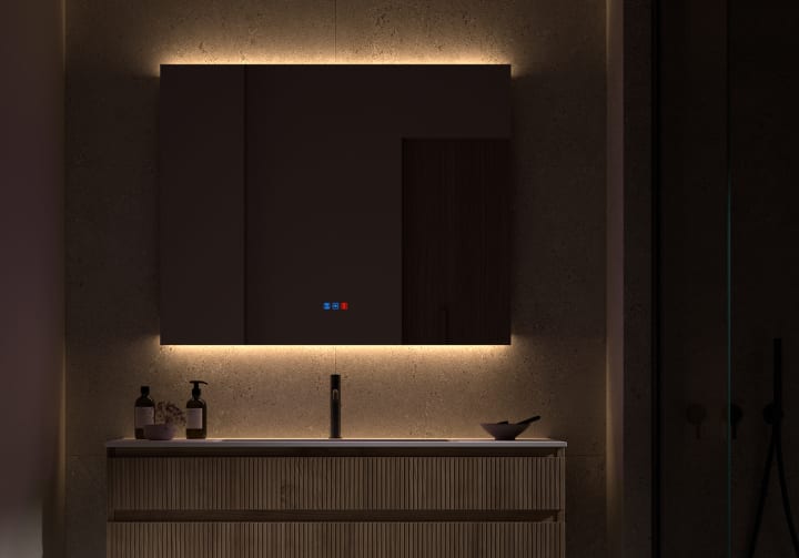 Miroir de salle de bains avec éclairage LED Casiopea Bruntec détail 6