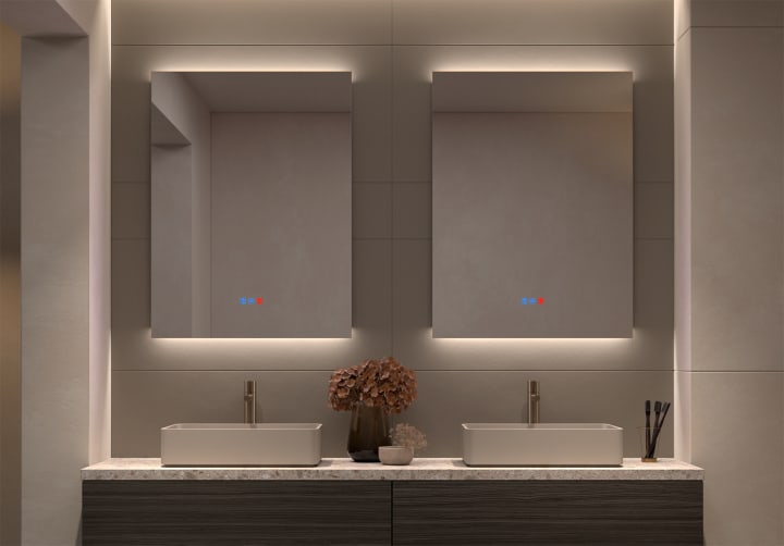 Miroir de salle de bains avec éclairage LED Casiopea Bruntec principal 1