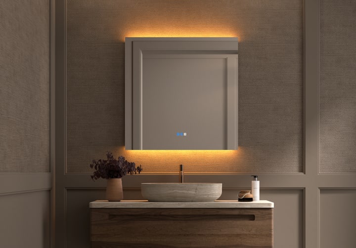 Miroir de salle de bains avec éclairage LED Casiopea Bruntec environnement 9
