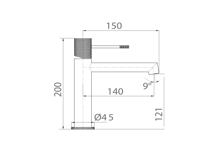 Mitigeur de lavabo Line Imex croquis 12