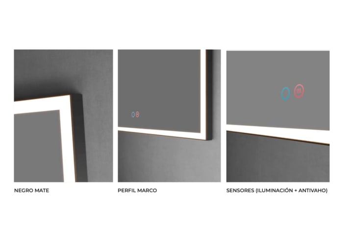 Miroir de salle de bains avec éclairage LED Suiza Ledimex détail 5