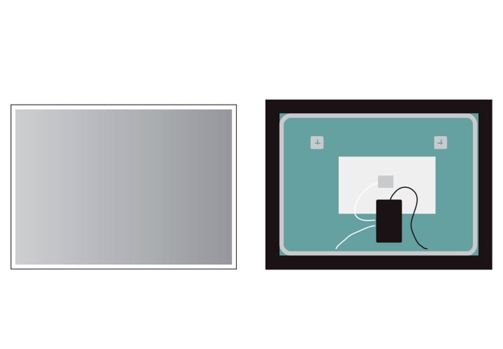 Miroir de salle de bains avec éclairage LED Suiza Ledimex croquis 8