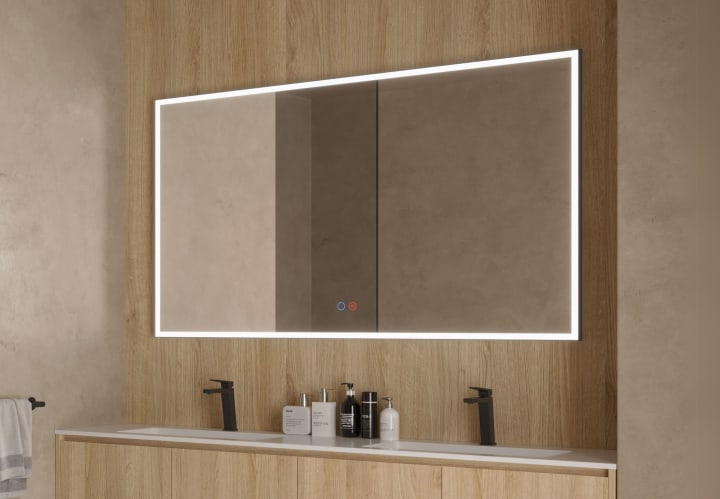 Miroir de salle de bains avec éclairage LED Suiza Ledimex principal 1