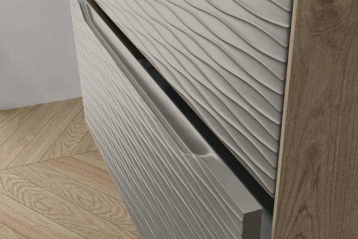 Meuble de salle de bains avec plan de toilette bois Sahara Coycama détail 19