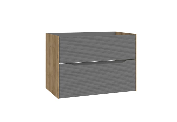 Meuble de salle de bains avec plan de toilette bois Sahara Coycama principal 6