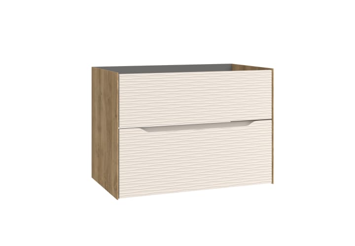Meuble de salle de bains avec plan de toilette bois Sahara Coycama principal 7