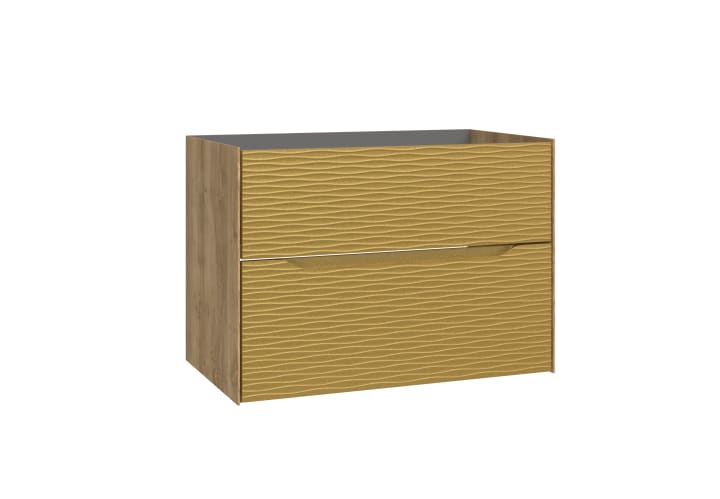 Meuble de salle de bains avec plan de toilette bois Sahara Coycama principal 10