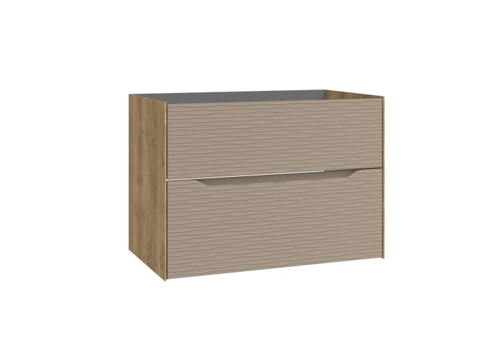 Meuble de salle de bains avec plan de toilette bois Sahara Coycama principal 11